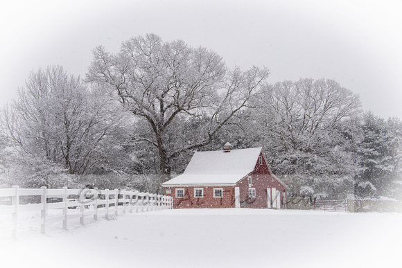 Richardson Avenue Barn in Snow